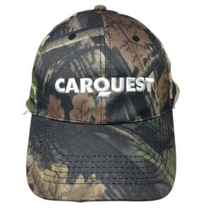Carquest Trucker Hat Green Camo One Size Mesh Snapback Leaf Pattern
